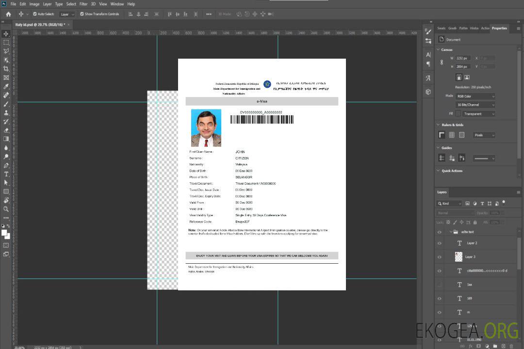 Visa électronique pour l'Éthiopie template Visa électronique pour l'Éthiopie template